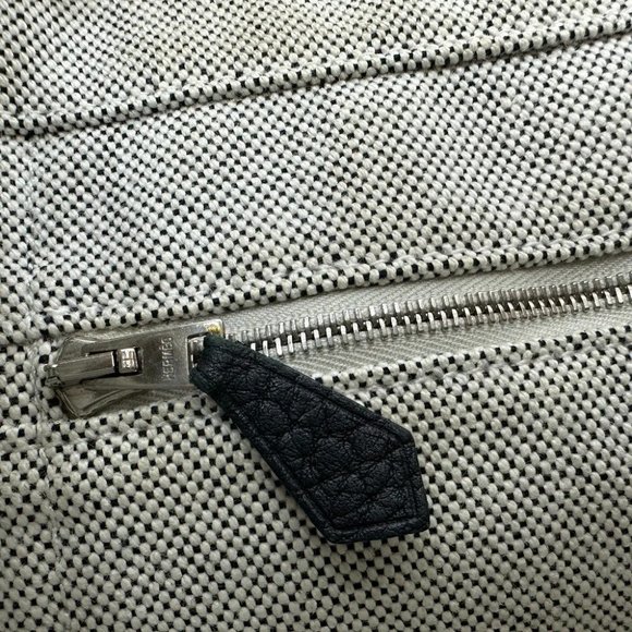 HERMES Sac Arne PM Hand Bag Tote Bag Toile H / Leather gray/Black - Picture 11 of 13